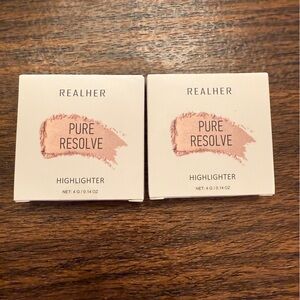RealHer Pure Resolve Champagne Highlighter-Bundle of 2 NIB